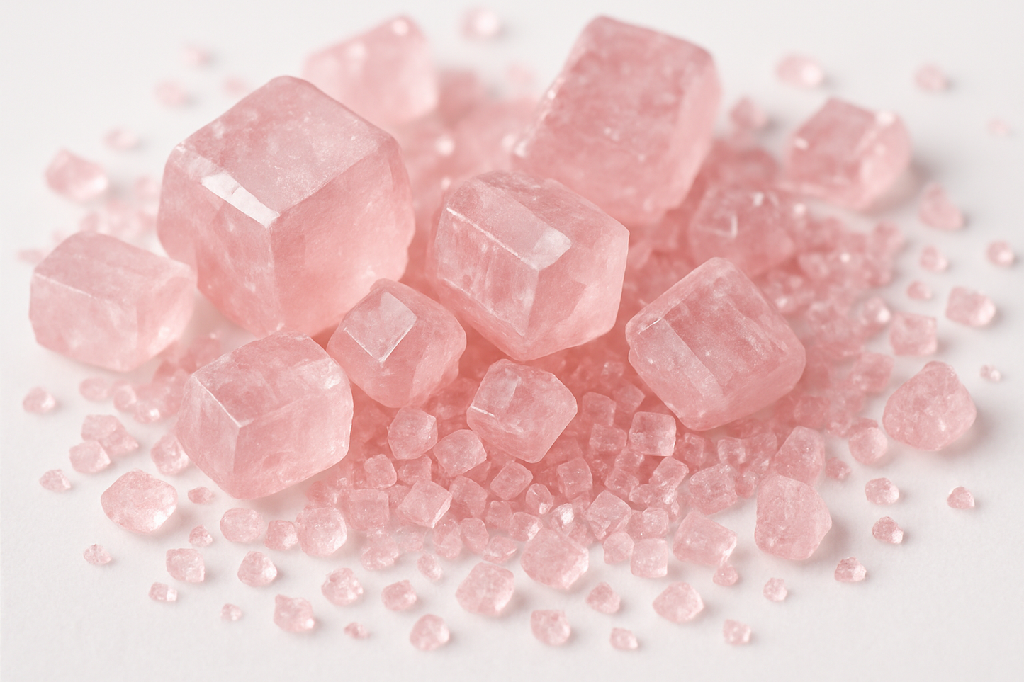 Pink sugar crystals