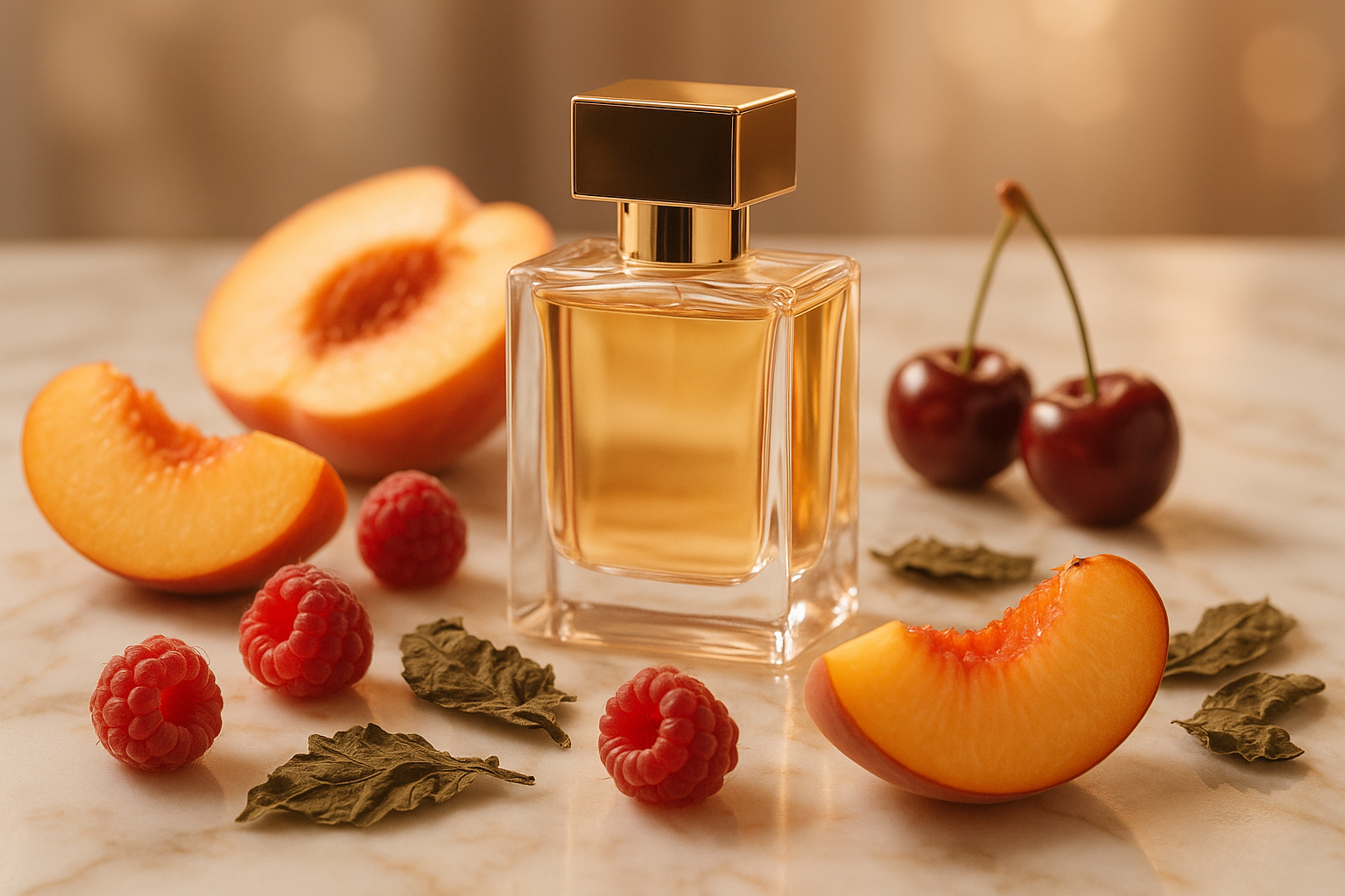 peach, raspberry, cherry, patchouli