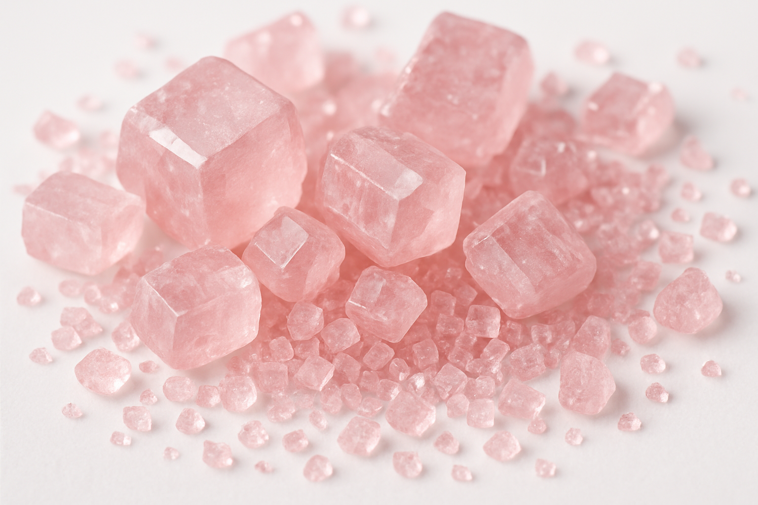 Pink sugar crystals